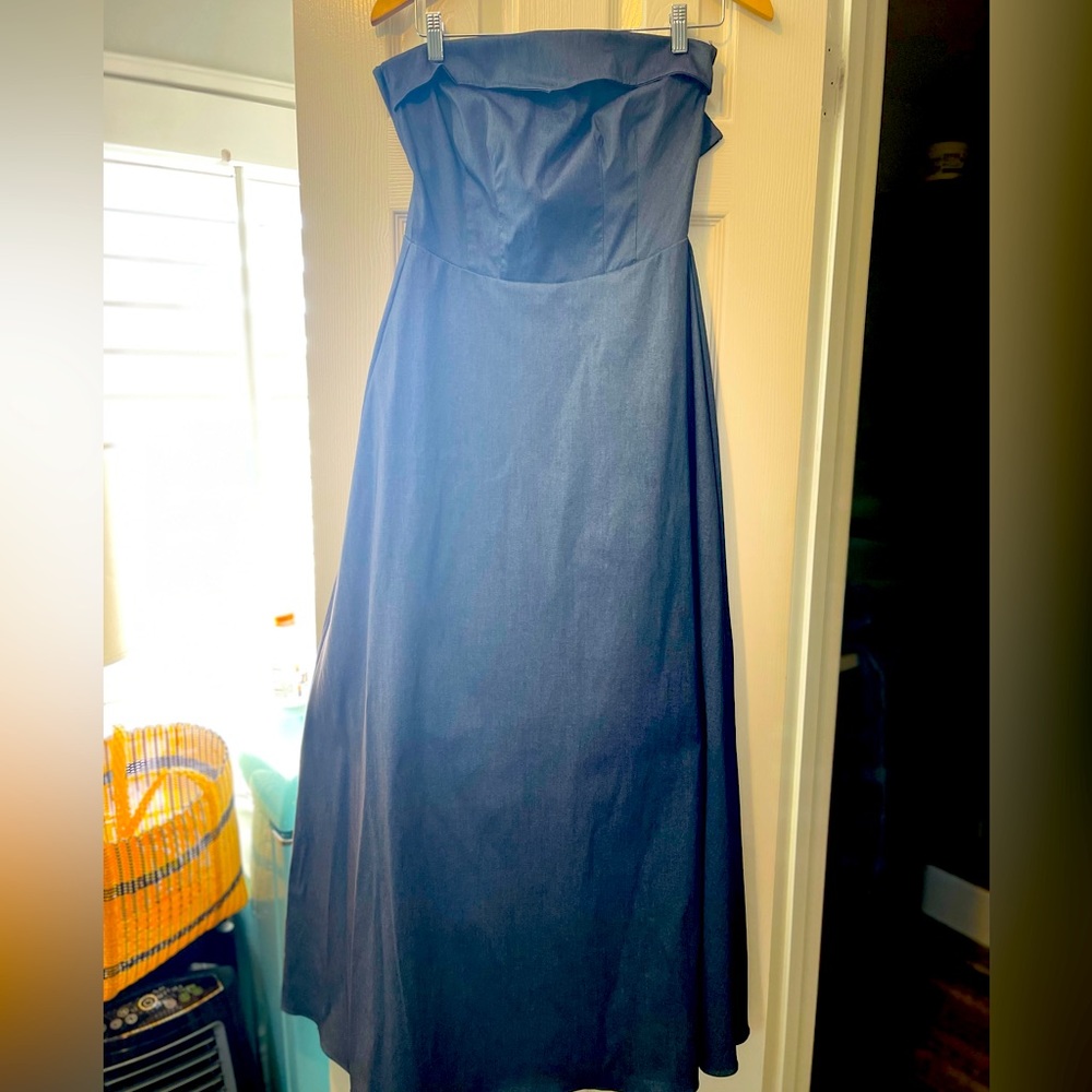 Long Blue Cocktail Dress